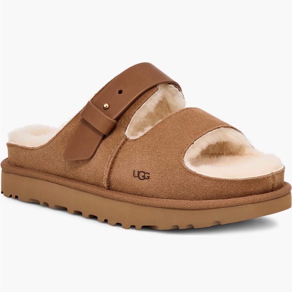 UGG GREENPORT GENUINE SHEARLING SLIDE SANDLE SIZE 7 NEW IN BOX